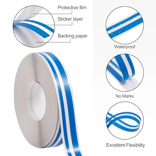 Spurtar Car Pinstripe Tape, 2 Rolls x 32Ft Blue Racing Stripes Automotive - color: blue