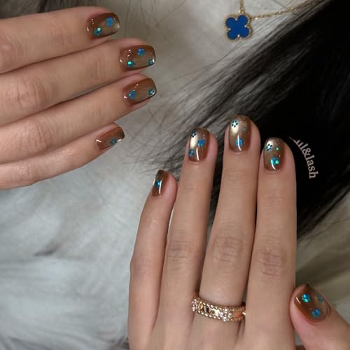 12 Boxes Spring Retro Flower Nail Art Glitters Cute Five-Petaled Flower Nail Sequins Set, Spring Colorful Floral Nail Decor Accessories Mini 3D Floral Nail Decals Holographic Glitters for Women - color: Retro Flower