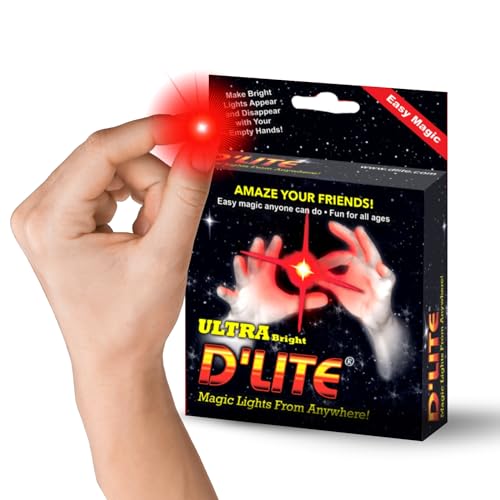 D'lite Magic Thumb Lightup Trick Set / 2 Original Amazing Ultra Bright Light Magic Fingers - Closeup & Stage Magic Tricks - Easy Illusion Anyone Can Do It - Magic Trick for Adults (Jumbo Red) - color: Jumbo Red