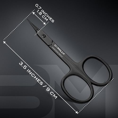 Cuticle Scissors, Curved Blades, Titanium Black, High Carbon Stainless Steel, Hand Sharpened (Arrow Head, Titanium Black) - color: Titanium Black