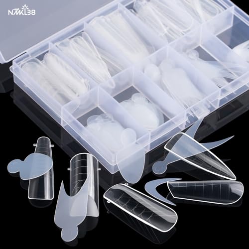 120PCS French Silicone Sticker Nail Dual Form Set Duet Nail System Reusable Pad Quick Building Mold Tips
