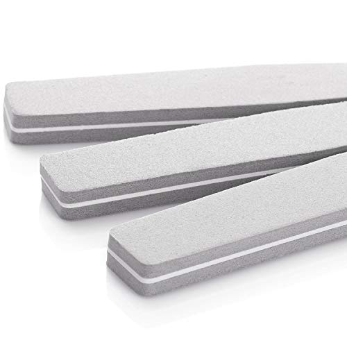 20Pcs Nail Buffer Block Sponge Washable Double Sided 100/180 Sanding Buffing Files (Gray) - color: Gray