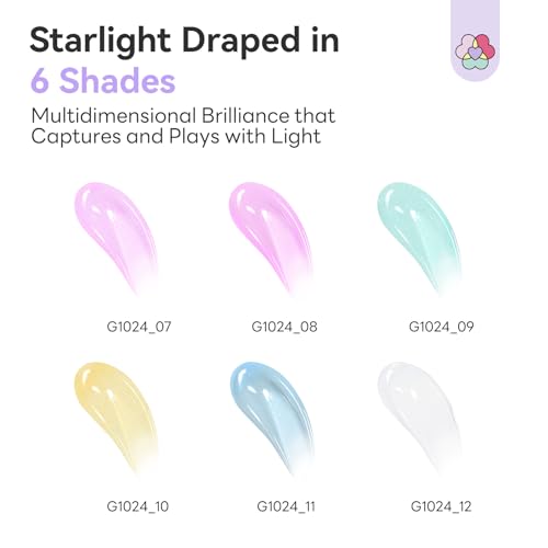 Saviland Hema-Free Poly Gel, 6 Fine Shimmer Colors for Nail Art Home Salon - color: 02- 6 Colors Water-Light Radiance