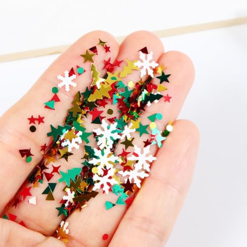 Christmas Tree Snowflakes Nail Art Sequins Xmas Star Glitter Flakes 6 Grids - color: Style06