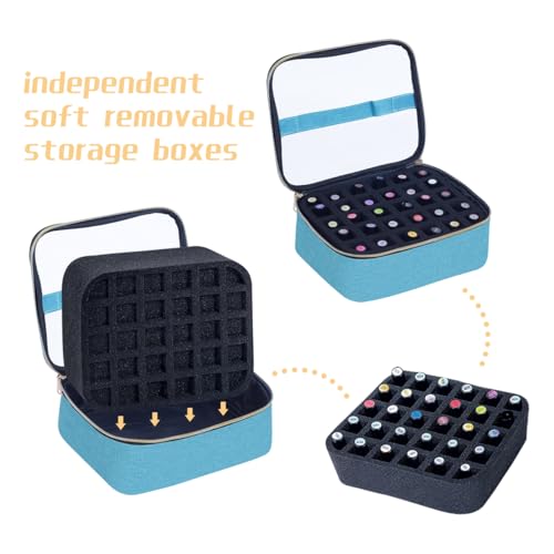 Small Clear Nail Polish Case Holds 30 bottles(15ml-0.5fl.oz) Nail Polish Organizer Multifunctional Nail Polish Bag organizer, Cosmetic Travel Makeup Cases for Women, Green - color: Green 30B, size: 1Pcs-30 bottles
