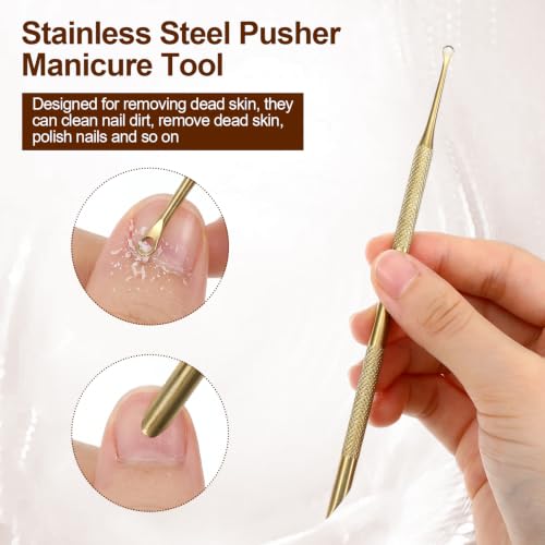 Dual Ended Cuticle Remover, Pre-treatment Cuticle Pusher with Loop Cuticles Pushers, Cuticles Remover Tool, Dead Skin Removing Manicure Tools