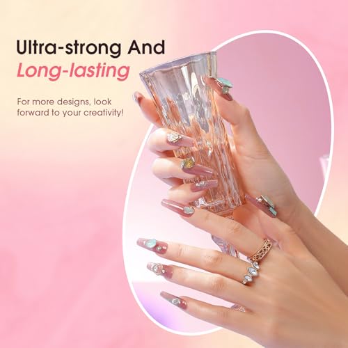 ROSALIND Clear Poly Nail Gel Kit 8 Colors Starter Kit with UV Lamp Tools - color: 8 Colors Nude Poly Kit 01
