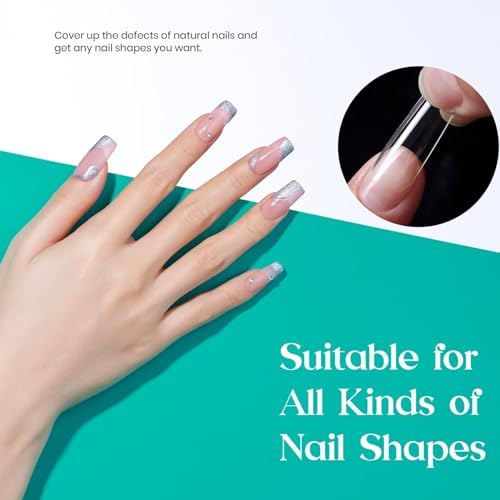 Beetles Medium Square Nail Tips, 500Pcs Nail Kit Medium Square - color: Medium Square 500pcs (Clear)