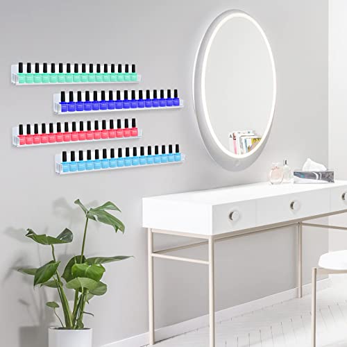 trophable 8 Pack Nail Polish Rack Wall Mounted Shelf - size: 15"x1.56"x2"-8Pack