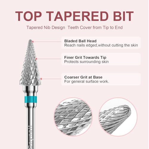 3/32" Clean Umbrella Carbide Cuticle Cleaner Bit for Nail Prep, 2-Pack - color: 031 Silver, size: M
