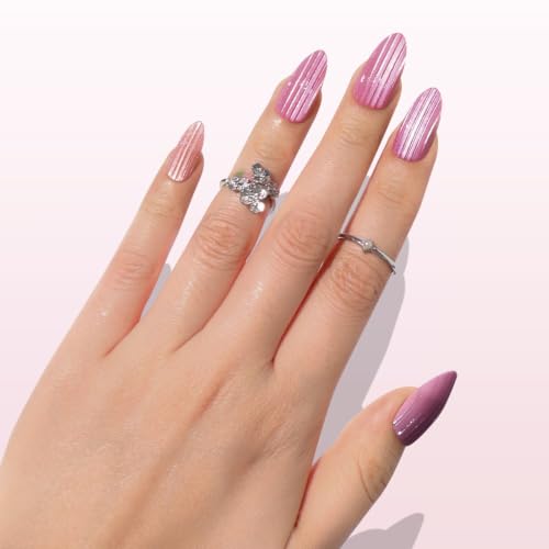 Nail Reformation Lavender Luster Press On Nails, Medium Almond, 30 Pcs - color: Lavender Luster