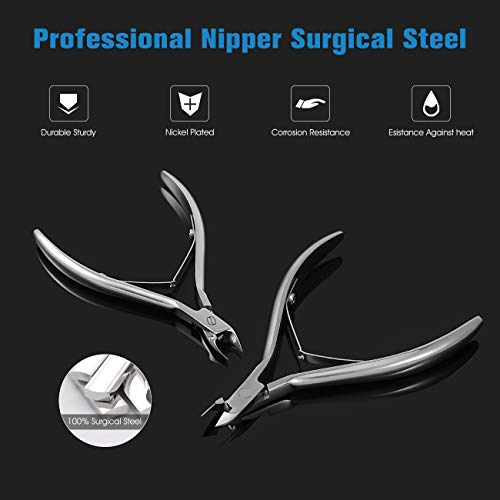 FERYES Cuticle Clipper Professional Manicure and Pedicure Cuticle Remover Tools, Medical Grade Stainless Steel Cutial Cutter, 6mm Jaw- 1 Piece (Silver) - color: Silver