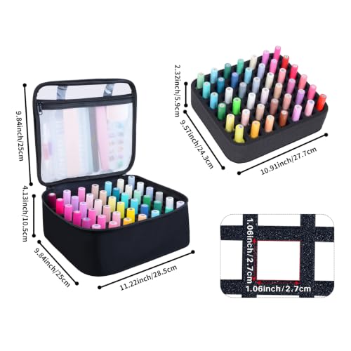 Nail Polish Organizer Case Holds 42 Bottles(15ml-0.5 fl.oz) - color: Black-42 Bottles, size: Single Layer