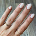 modelones Short Press on Nails, Oval Fake Nails Kit Nails Press Ons - color: A1-Pink White