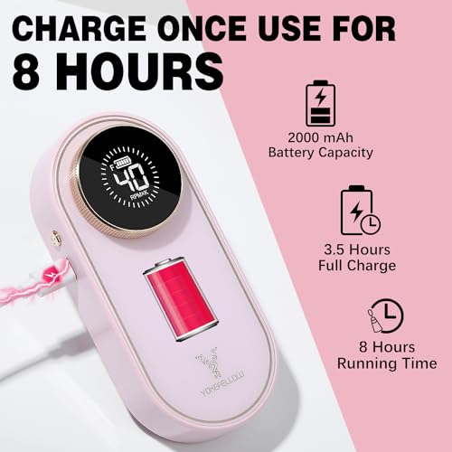YOKE FELLOW Nail Drill Machine - 40000 RPM Electric Nail File Nail Drills for Acrylic Nails Professional with 12 Drill Bits Manicure Pedicure Polishing Nail Drill for Home Use - color: Pink