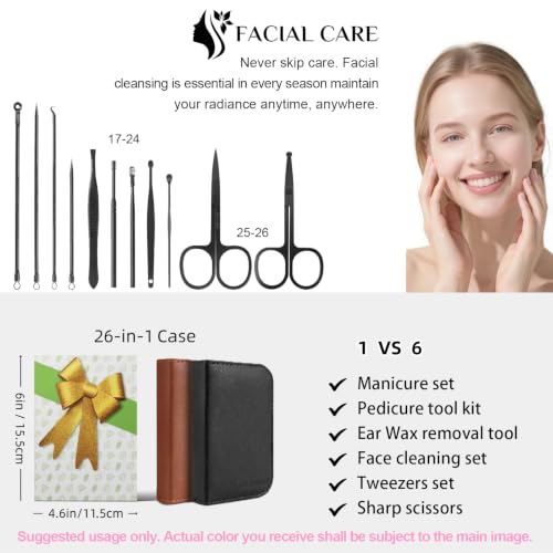 26Pcs Manicure Nail Clipper Set for Women Gift, Pink Case - color: Pink