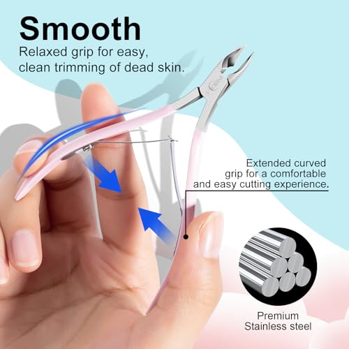 NXJ INFILILA Cuticle Trimmer,Cuticle Nippers with 8.8mm Jaw & Sharp Edge - size: Pink Cuticle Tools-1pcs