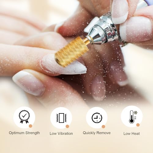 3/32" Large Smooth Barrel Safety Nail Drill Bit for Gel & Acrylic Removal - color: Gold L-S Barrel, size: 2XC