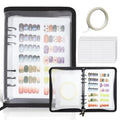 KEIFIN A5 Press On Nail Book Display Storage Organizer Binder, Black - color: BLACK