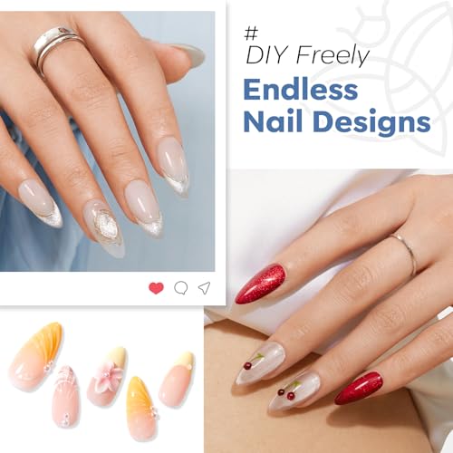 Modelones Medium Almond Nail Tips 360pcs Pre-shaped Full Cover False Nails - color: A4-Medium Almond-Clear