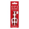 OPI On Point Press On Nails | Instant Mani | 24 Count With Nail Glue - color: Big Candy Apple Red | Bright Red with Gold Glitter Nail Art, style: Short Round