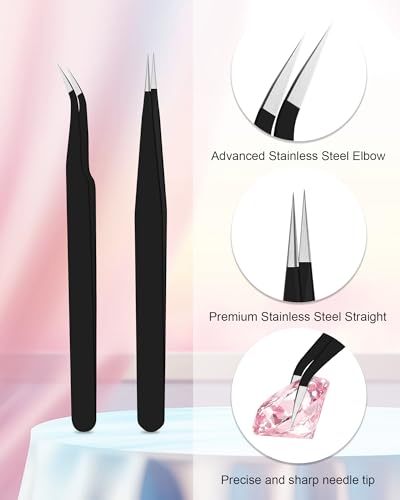 Rhinestone Picker Tool Set,Rhinestone Applicator Tool,Rhinestone Picker Dotting With 4 Extra White Replaceable Wax Head and 2 Tweezer (White) - color: Withe
