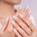 DANNI & TONI Semi Cured Gel Nail Strips White Gold Lines Laser Glitter Gel Nail Wraps 28 Stickers | Celestial Veins - color: Celestial Veins