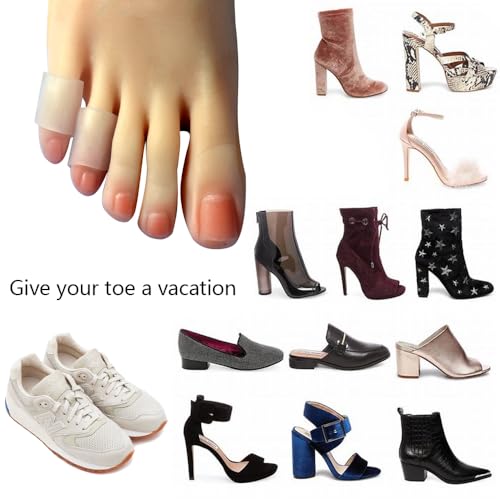 Hoogoo 10 Pack Pinky Toe Sleeves Protectors, Toe Covers, Protect Toe from Rubbing,Discomfort Caused by Long-time Walking Translucent Colour - color: Translucent