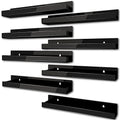 8 Pack 15 Inch Black Acrylic Floating Wall Shelves, Kids Bookshelf - color: 15in-black- 8 Pack