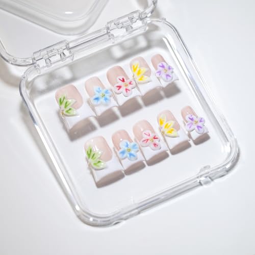 Handmade Duck French Press On Nails | Reusable & Salon Quality (25102, S) - color: 25102, size: S