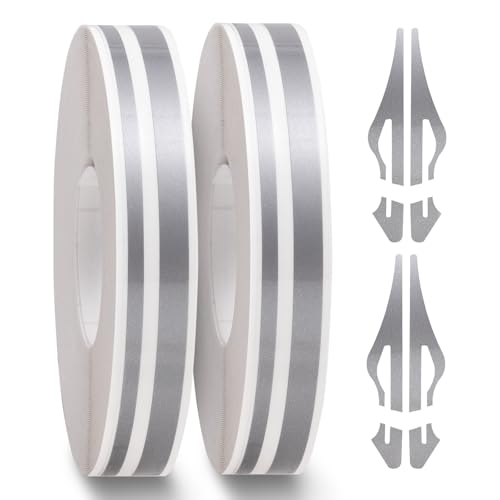 Spurtar Car Pinstripe Tape, 2 Rolls x 32Ft Gray Racing Stripes Automotive - color: gray