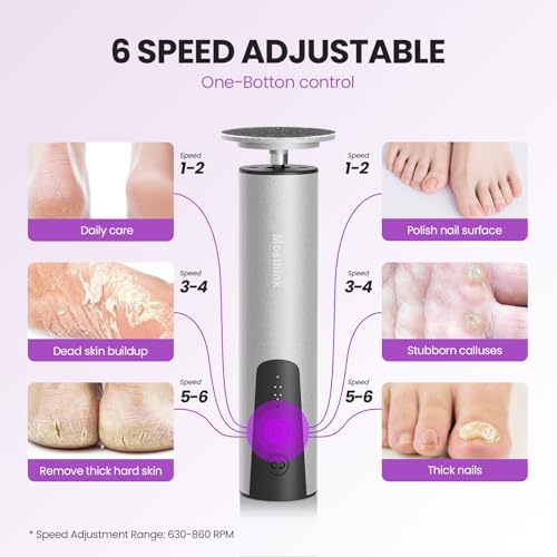 2-in-1 Electric Callus Remover for Feet, Professional Pedicure Tool Gift - color: Sliver