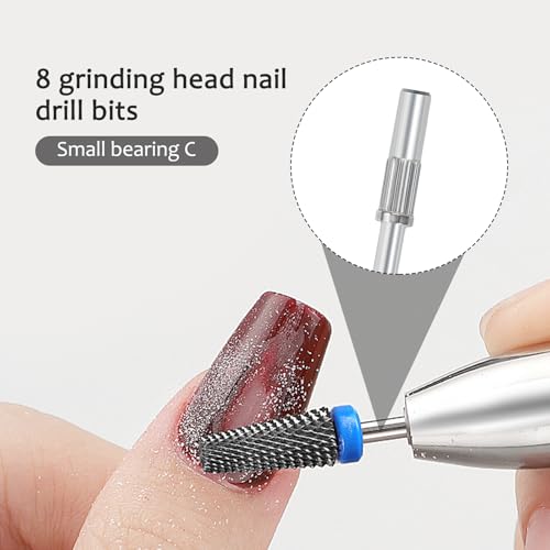 8 PCS Mini Mandrel Nail Bit,3.1 MM 3/32 Inches Nail Drill Bit for Electric Drill File Machine,Suitable for Acrylic Nails Manicure Pedicure Tool,Sanding Bands Compatible - size: 8 PCS