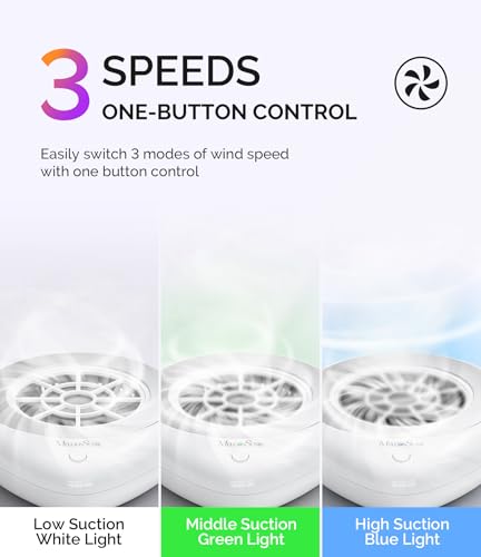 MelodySusie Cordless Mini Nail Dust Collector PProR for Mobile Techs Gel - color: White Cordless