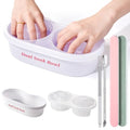 Dual Nail Soaking Bowl for Both Hands, Acetone-Proof Manicure Soak Bowl Kit - color: D1-White for big hands