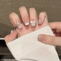 Handmade Short Square French Press On Nails,Reusable&Salon Quality(1101,S) - color: 251101, size: Small