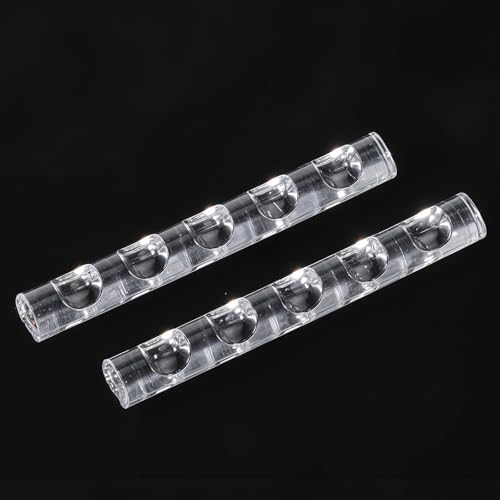 2 Pack Crystal Bar Pen Holder Transparent Brush Holder Acrylic Nail Art Painting Pen Brush Stand Brushes Rest Makeup Brushes Organizer Holders for Drawing Pens Manicure Nail Carving Pencils