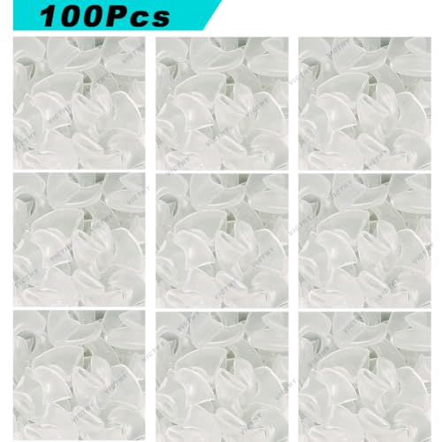 VICTHY 100pcs Cat Nail Caps Clear Cat Claw Covers Kitten Nail Caps with Adhesives and Applicators (M Clear) - size: Medium