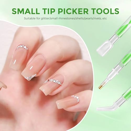 5.0 Pro Rhinestone Picker Tool Kit 16pcs, Bedazzling Pen | Diamond Art Tool - color: Green/White