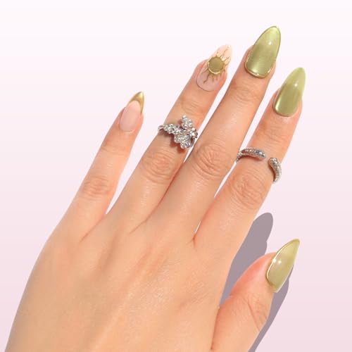 Nail Reformation Press On Nails, Emerald Green Medium Almond 30 Pcs - color: Sun & Sky