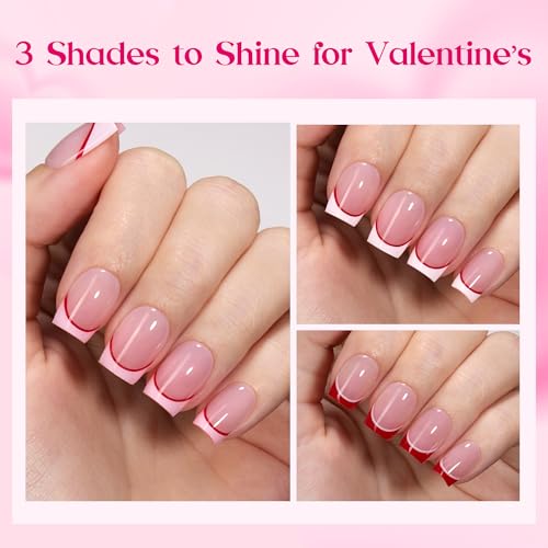 Beetles Press On Nails - Heart Whisper, 3 Colors Short Square 180 Pcs - color: K - Heart Whisper - S