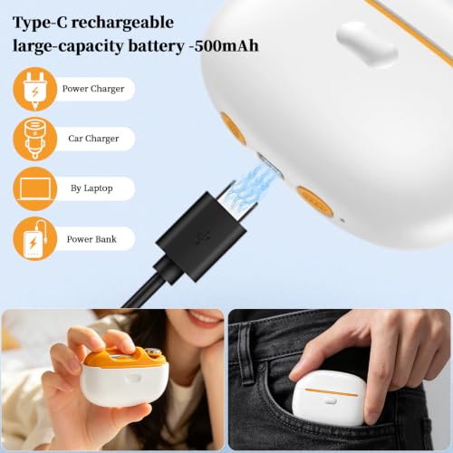 Electric Nail Clipper 2-in-1, Automatic Nail Trimmer for Thick with Light - color: M3 White