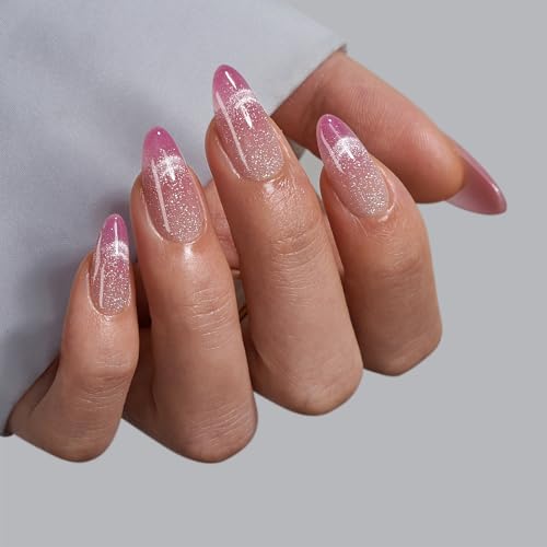 BTArtbox Press On Nails, Pink Almond French Tip Nails, 30Pcs Full Kit - color: A1-Rosy Dew