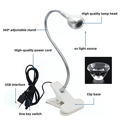 Brokimis Mini UV Lamp for Gel Nails LED Curing Lamp - color: Silver