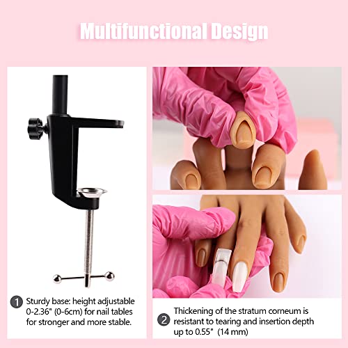 Nail Pratice Training Hand for Acrylic Nails with Stand Bracket,Soft Silicone Maniquin Hand, Flexible Bendable Nail Practice Fake Hand for Nails Art Practice Tool - color: 4#, size: Right Hand