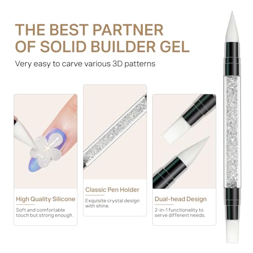 MIZHSE Solid Builder Gel for nails, 3 Colors Sculpting Gel for Nails - color: 15g Clear+White+Pink
