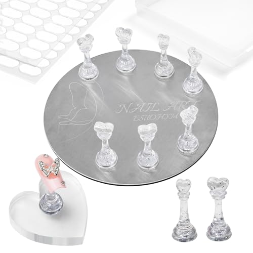 Nail Stands for Press On Nails Painting Display Practice - color: Silver, size: Medium