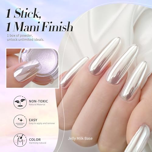 BORN PRETTY Silver Chrome Nail Powder Super Glossy Mirror Effect - color: Color 6