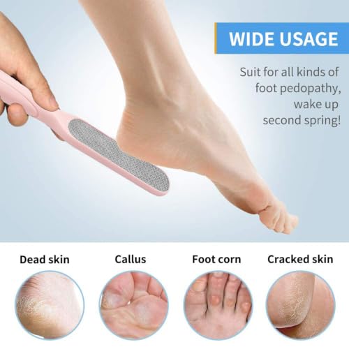 Fu Store 2 Pack Foot Files Callus Remover Foot Rasp Dual Sided Foot File - color: Pink