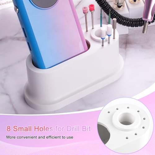 ANGNYA Nail Drill Machine Holder Efile Stand and Organizer Storage Box Case - color: White